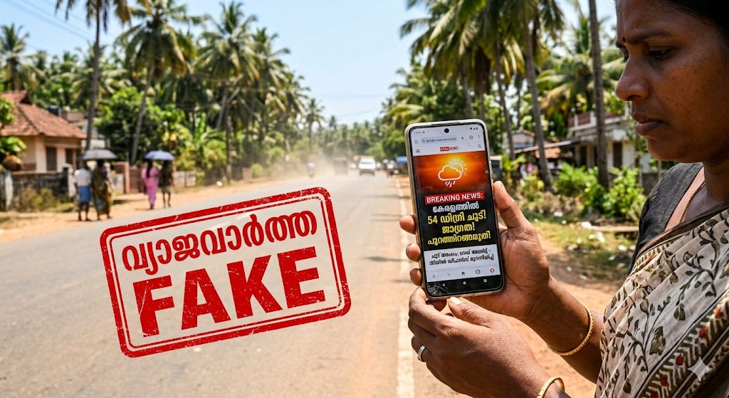 വരാനിരിക്കുന്ന ദിവസങ്ങളിൽ കേരളത്തിൽ 54 ഡിഗ്രി ചൂട് അനുഭവപ്പെടുമെന്ന സന്ദേശം സത്യമോ?